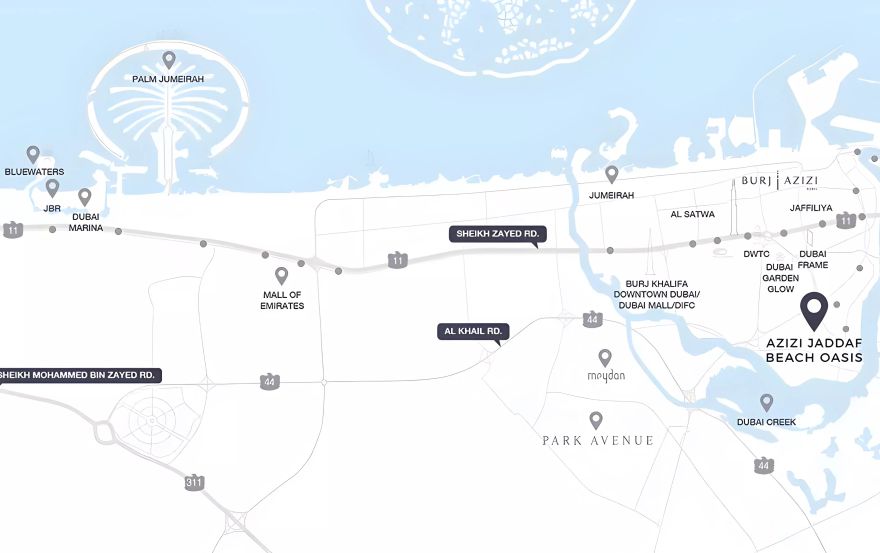 Site plan – Azizi Jaddaf Beach Oasis
