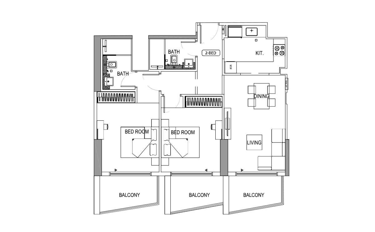 Plans Binghatti Crest Apartments