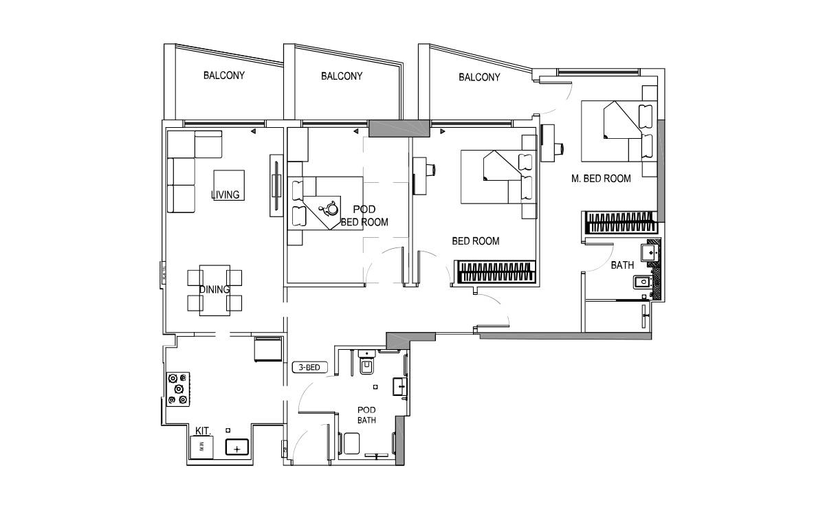 Plans Binghatti Luna Apartments