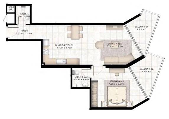 Plans Millennium Binghatti Residences #1