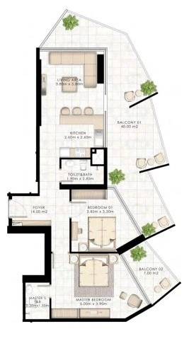 Plans Millennium Binghatti Residences #2