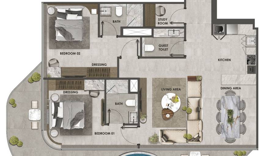 Plans Arya Residences