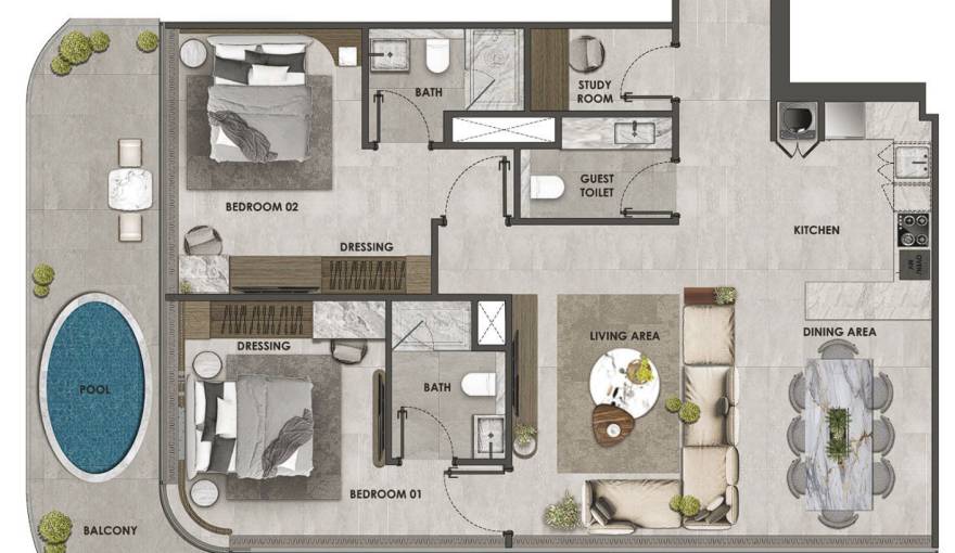 Plans Arya Residences