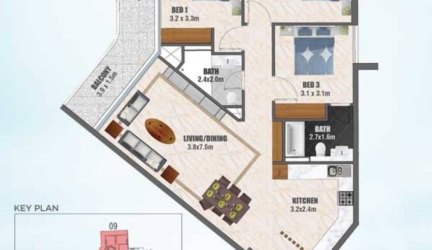 Plans Bayz Apartments