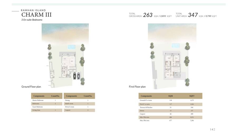 Plans Ramhan Island Villas Phase 3