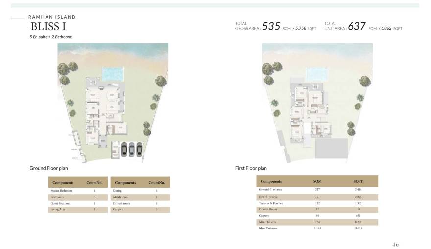 Plans Ramhan Island Villas Phase 3