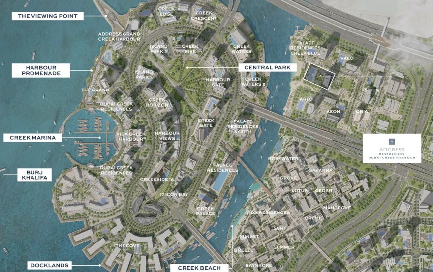 Site plan – Address Residences at Dubai Creek Harbour