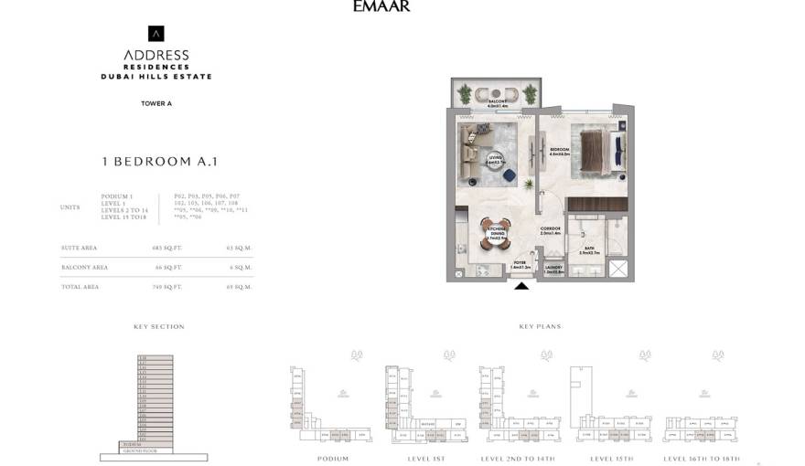 Plans Address Residences at Dubai Hills Estate