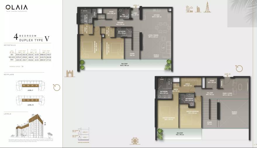 Plans Olaia Residences