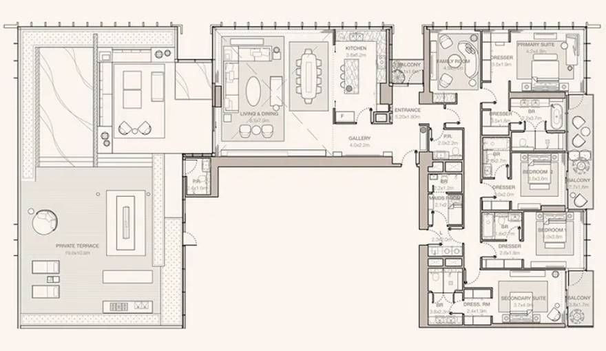 Plans Jumeirah Residences Emirates Towers