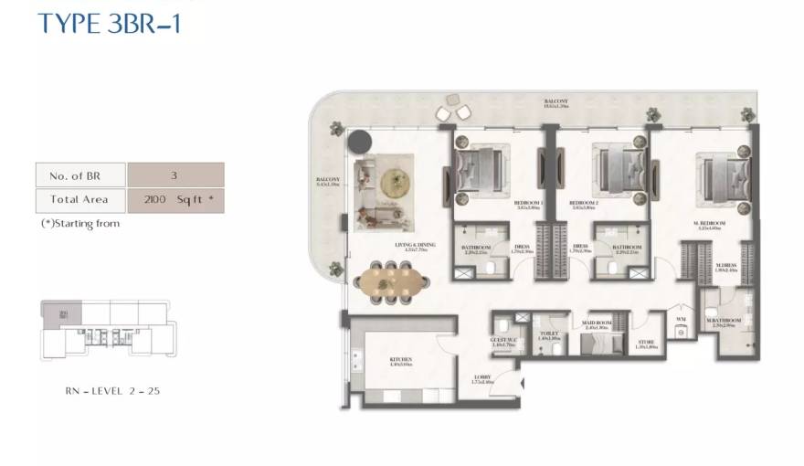 Plans Rotana Residences
