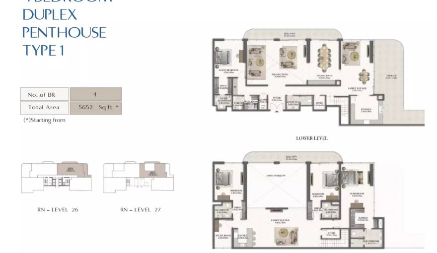 Plans Rotana Residences