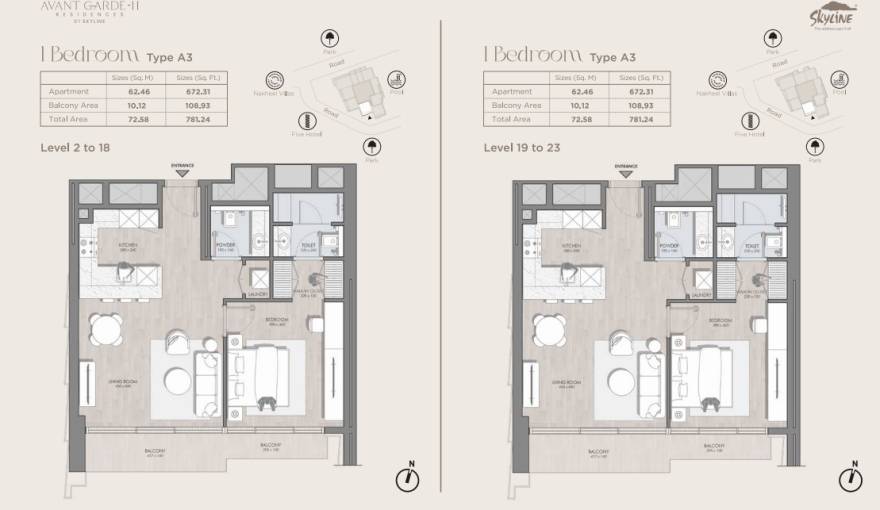 Plans Avant Garde Residences 2