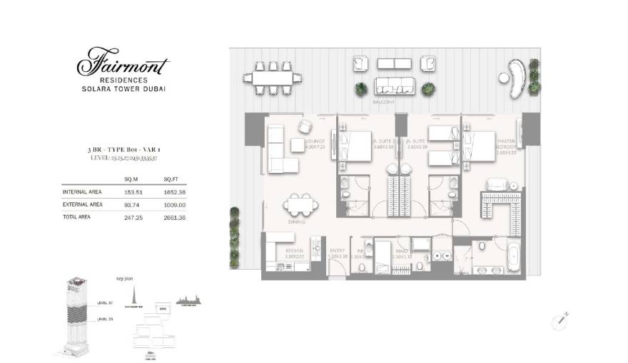 Plans Fairmont Residences Solara Tower